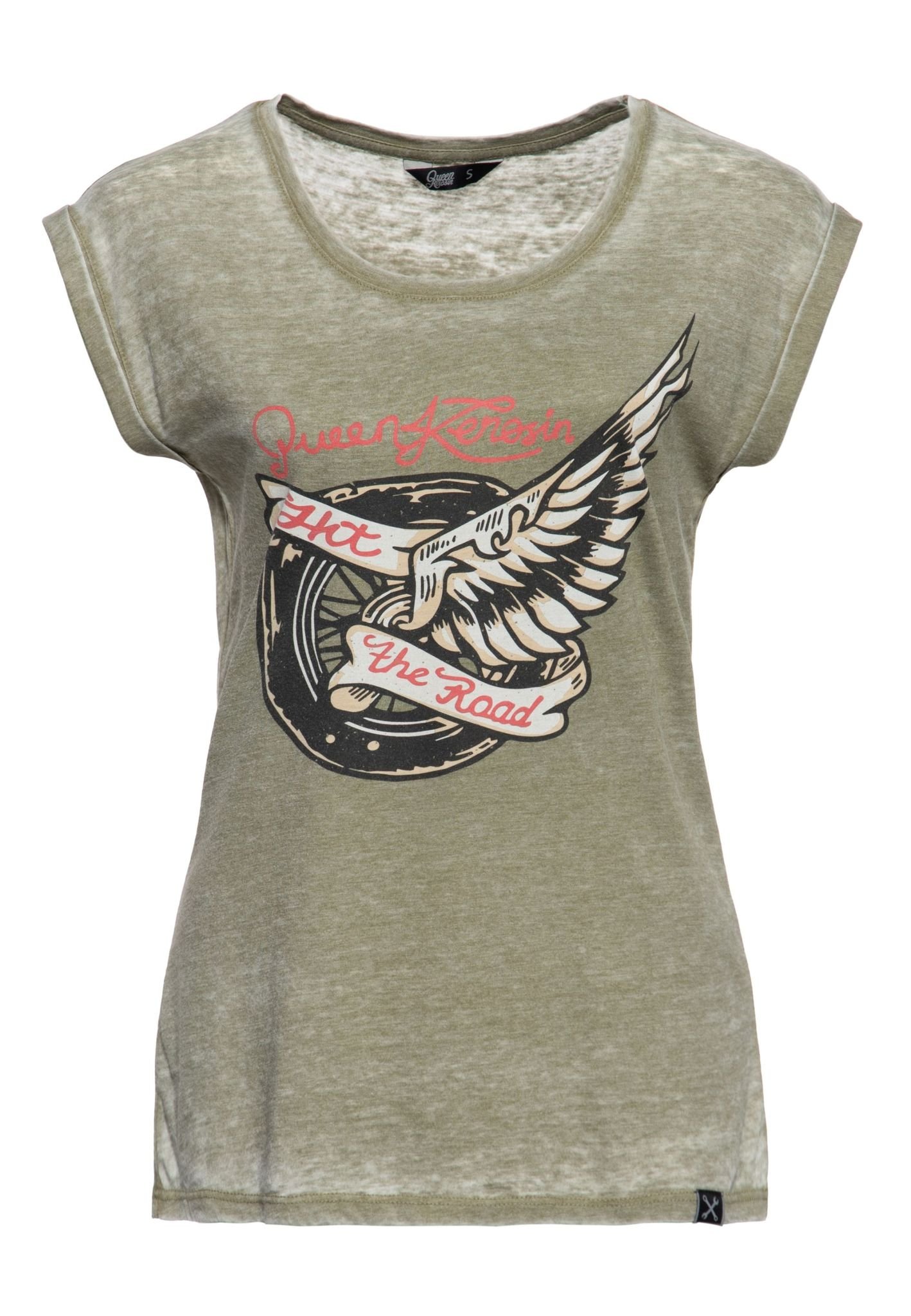 Camiseta-Hit-the-Road-Wheel-verde.jpg Camiseta Hit The Road Wheel Mujer - Imagen 1
